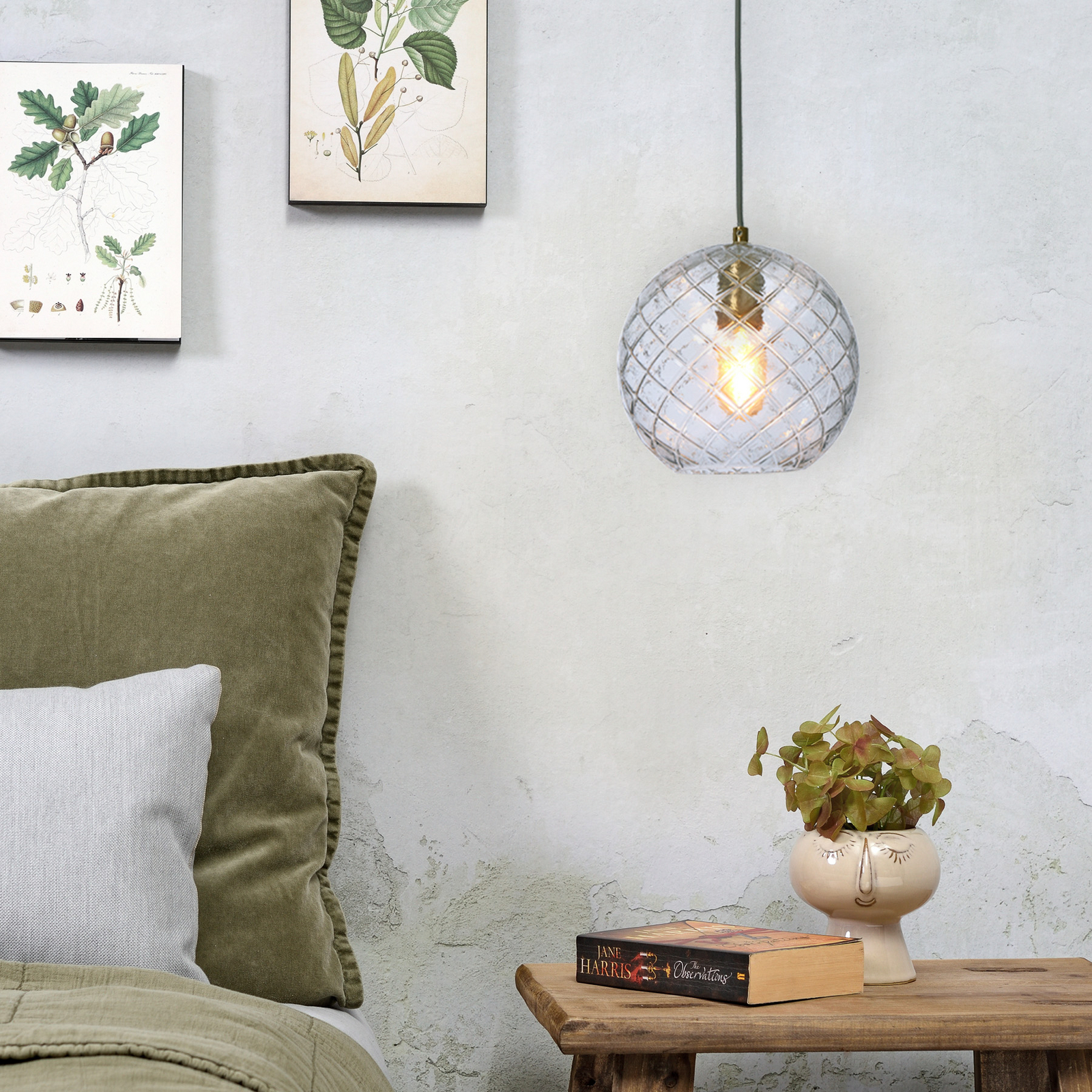 It's about RoMi Piekaramā lampa Venice, lodveida, caurspīdīga, stikla, E27