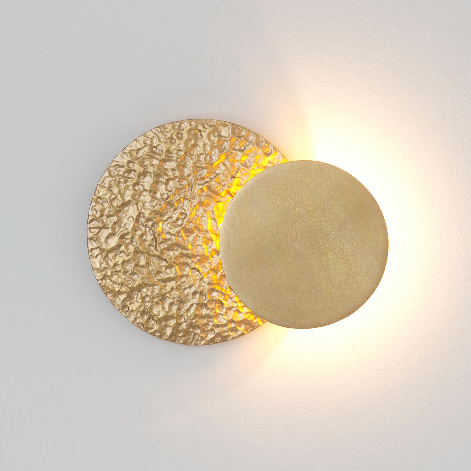 Aplique de pared LED CORONARE, Ø 26 cm, color dorado, metal, atenuable