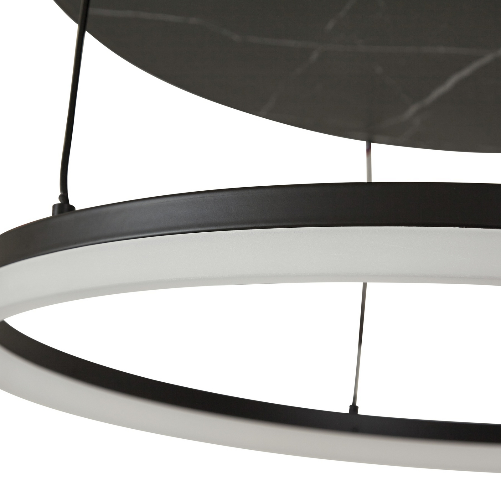 Stropní svítidlo Orven LED, černé/mramorové, Ø 50 cm - Lucande Stropní svítidlo Orven LED, černé/mramorové, Ø 50 cm - Lucande