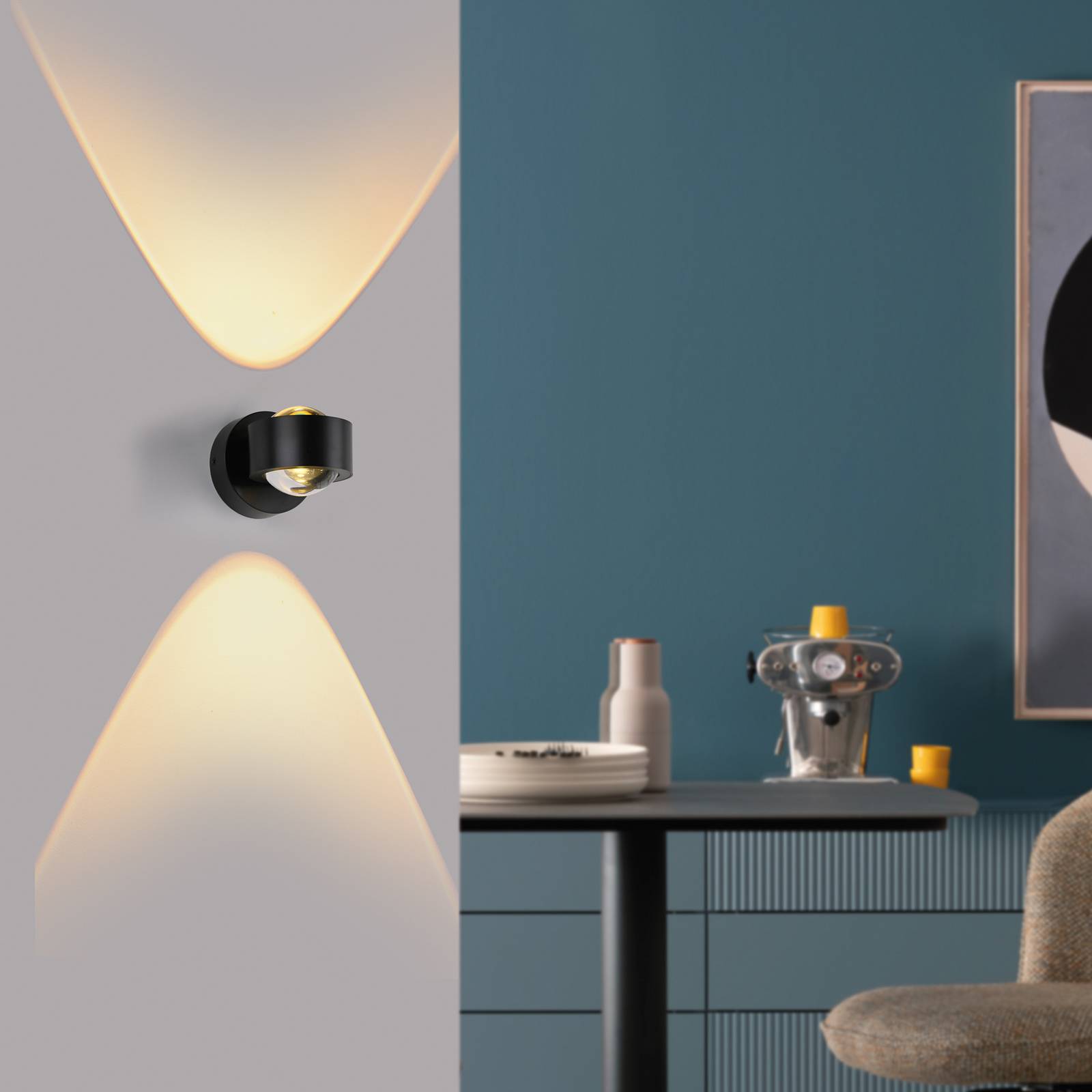 SCHÖNER WOHNEN LED-Wandlampe Chia, schwarz, 3.000 K, up/down günstig online kaufen