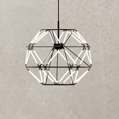 Euclide Lámpara colgante LED, negra, metal, 35 cm de ancho
