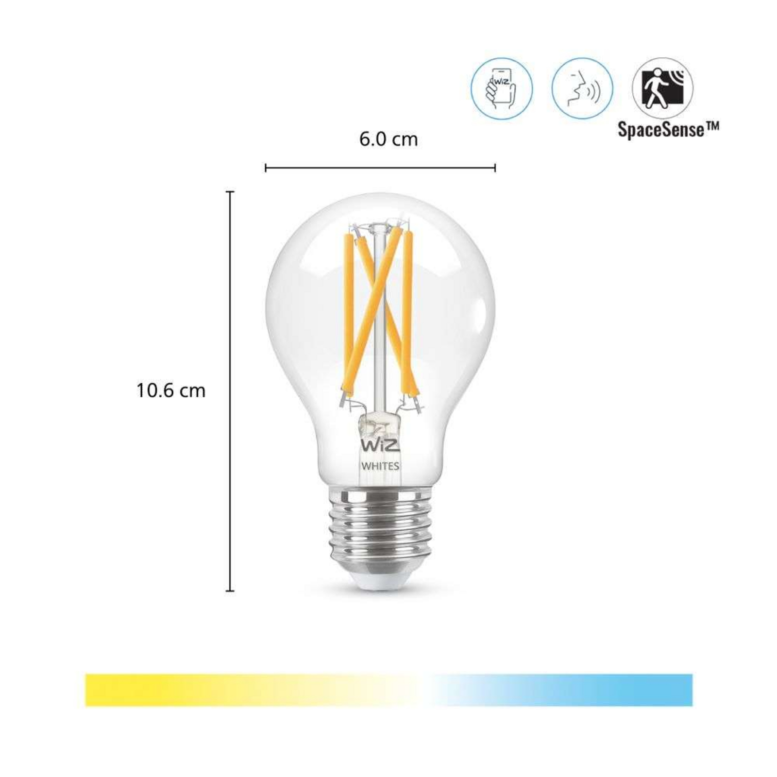 Lampadine Smart TW 7W 806lm 2700-6500K E27 - WiZ