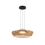 LED viseća svjetiljka Bassa, maslinasto zelena, Ø 45 cm, staklo, prigušiva