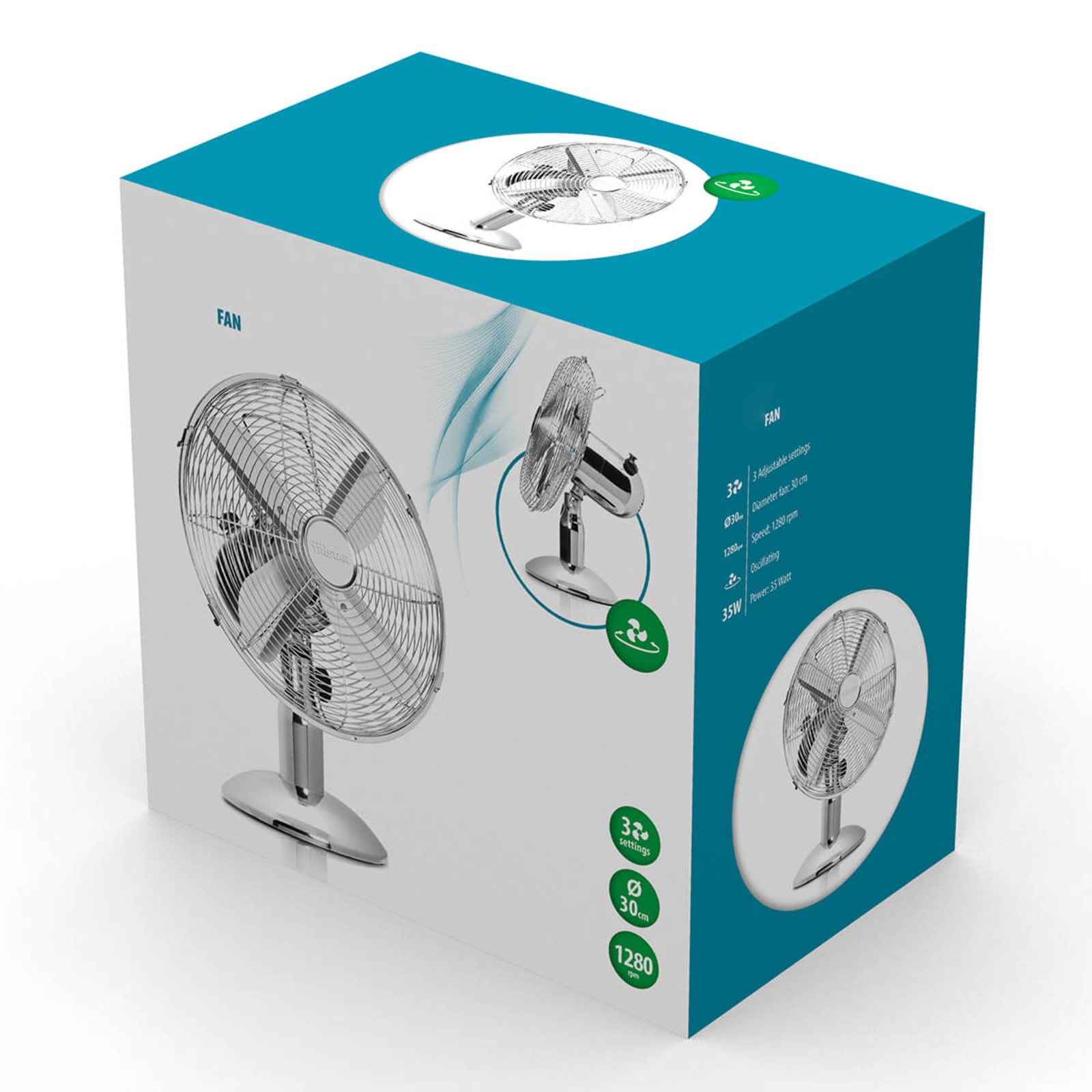 Farelek TF 300 - Ventilatore Da Tavolo, 3 Velocità, 40 W, Diametro 30