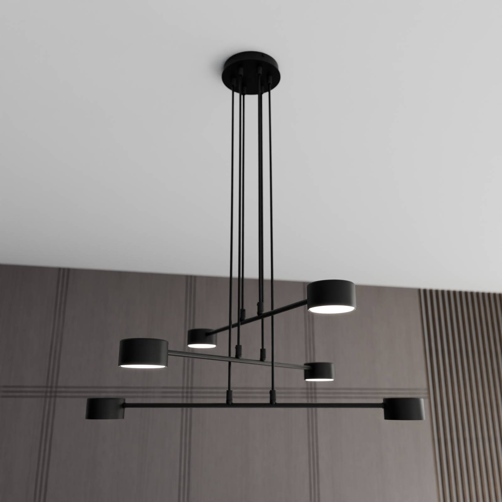 EMIBIG LIGHTING Suspension Modus 6 acier à 6 lampes GX 53 noir