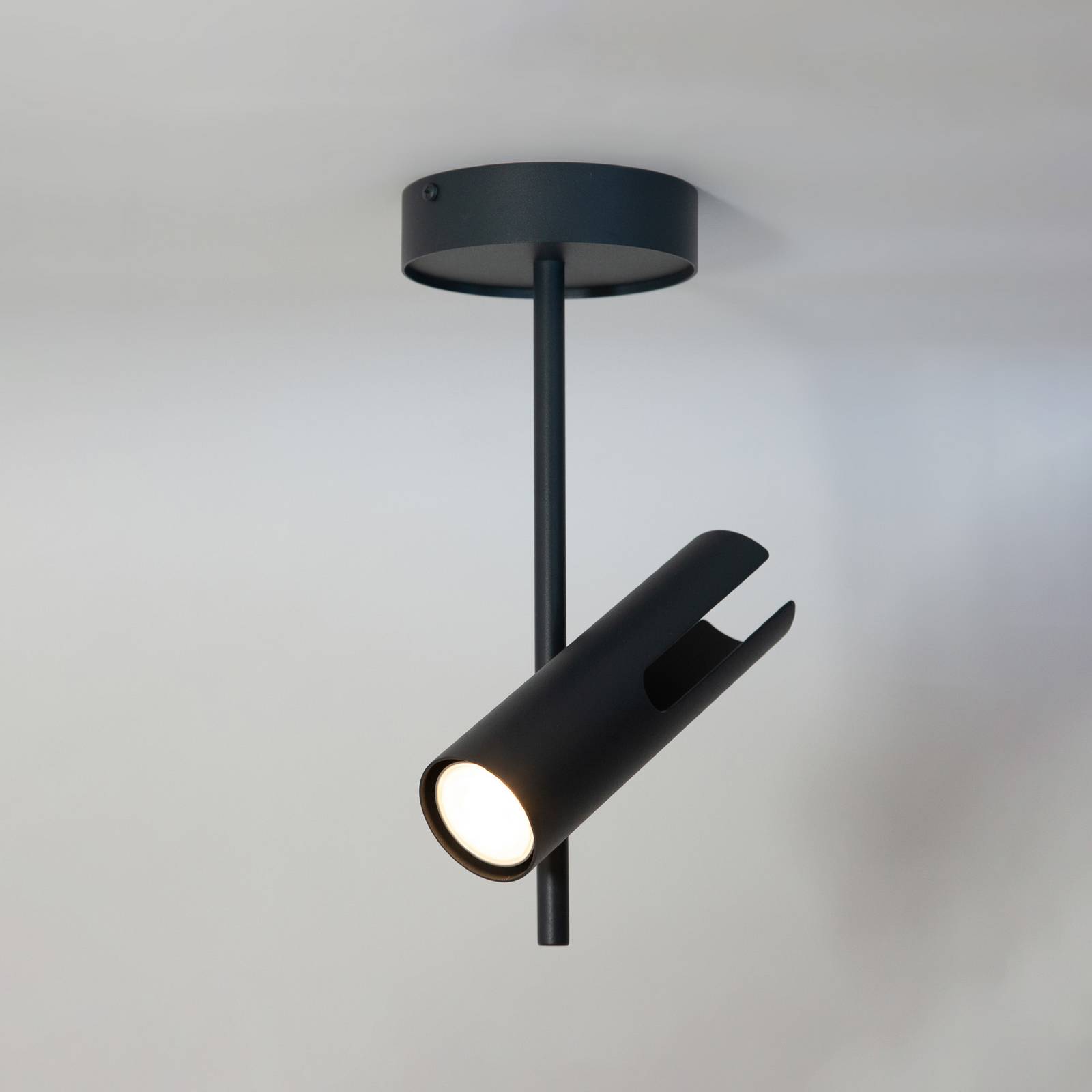 Deckenspot Leda 1, anthrazit, 1-flammig, Stahl, Höhe 34 cm günstig online kaufen