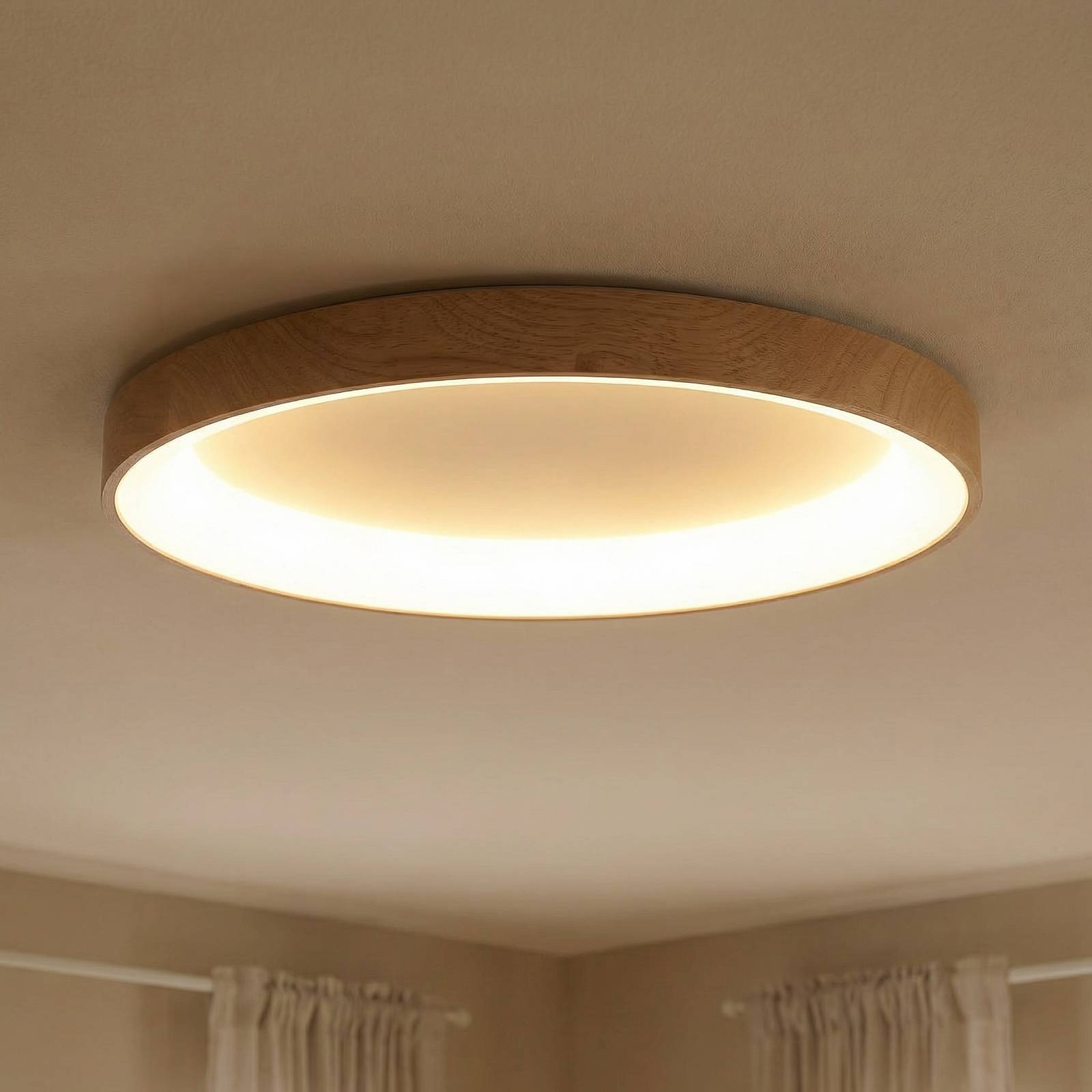 Mantra Iluminación Plafonnier LED Niseko II CCT télécommande Ø65cm couleur bois