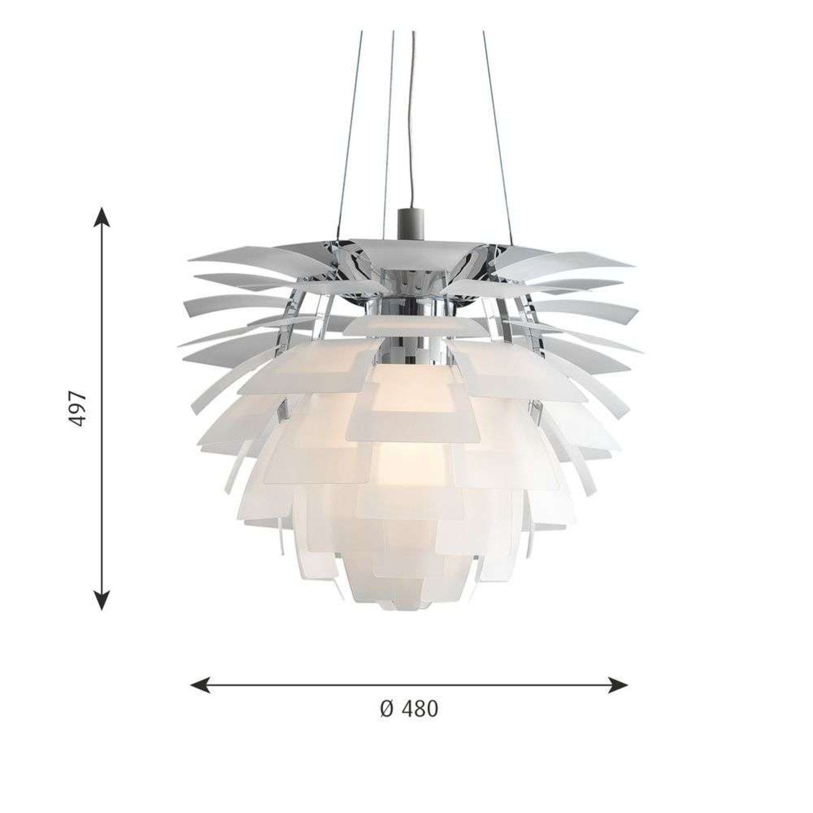 PH Artichoke Lustră Pendul Ø480 LED-Bluetooth (DTW) White - Louis Poulsen