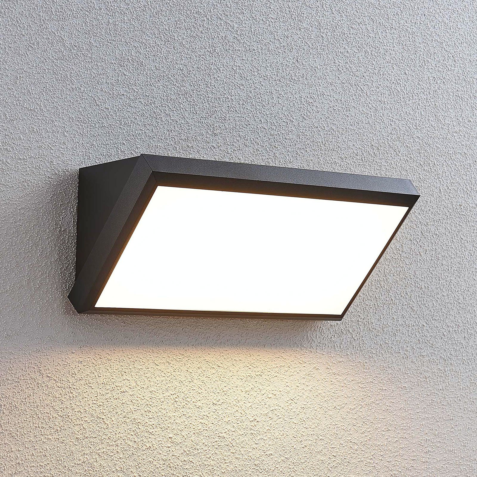 Abby Outdoor Wall Lamp w/Sensor Dark Grey/White - Lindby