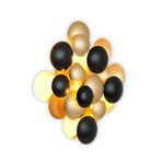 LED-Wandlampe BOLLADARIA, schwarz/gold 56 x 55 cm Metall dim