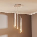 Candeeiro suspenso Sopel Laser, 8 luzes, branco