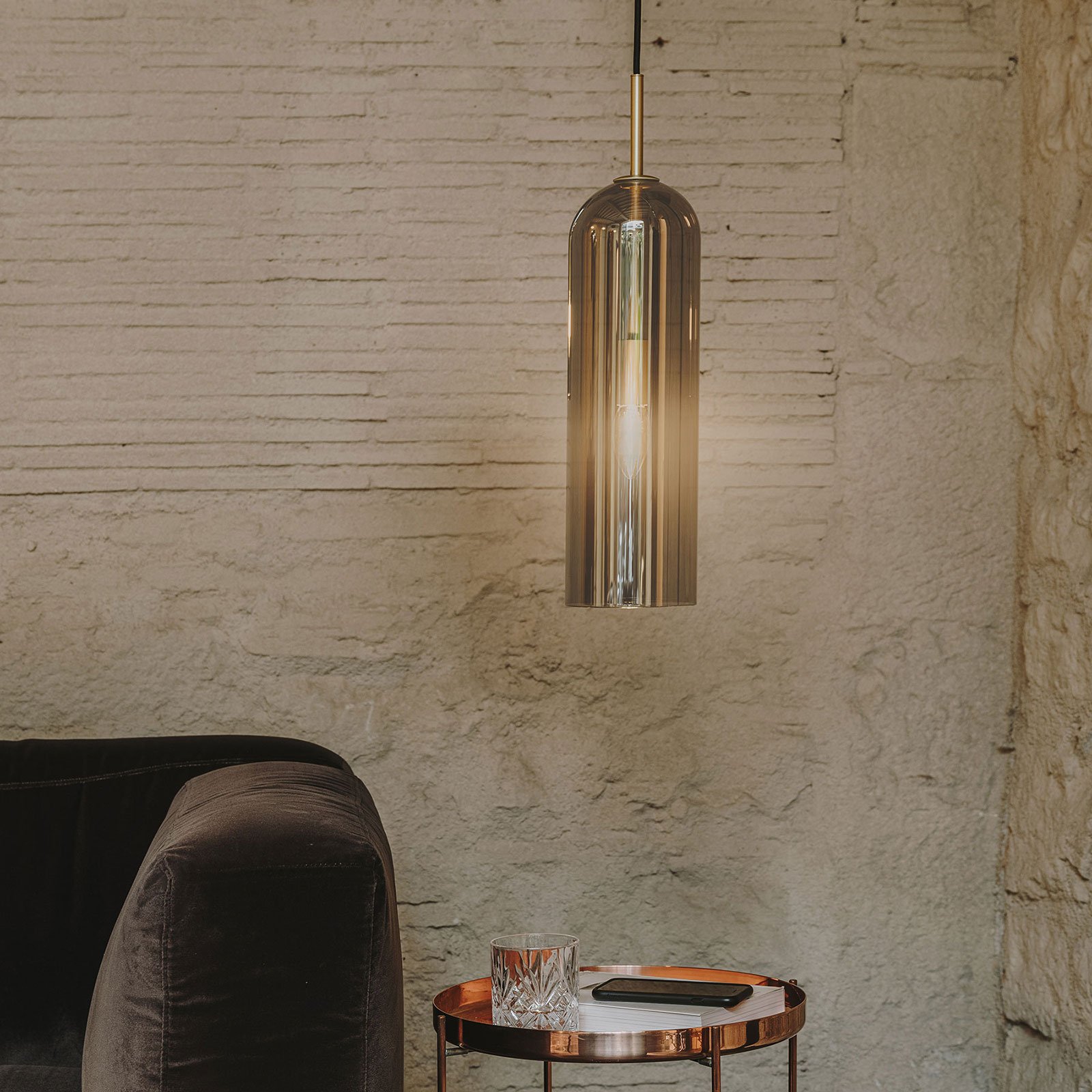 LEDS-C4 Glam Hängeleuchte, Rauchglas