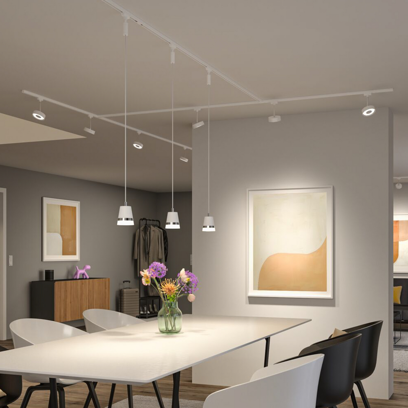 Paulmann URail Spot LED Circle, 3 trepte de reglare a intensității luminoase,