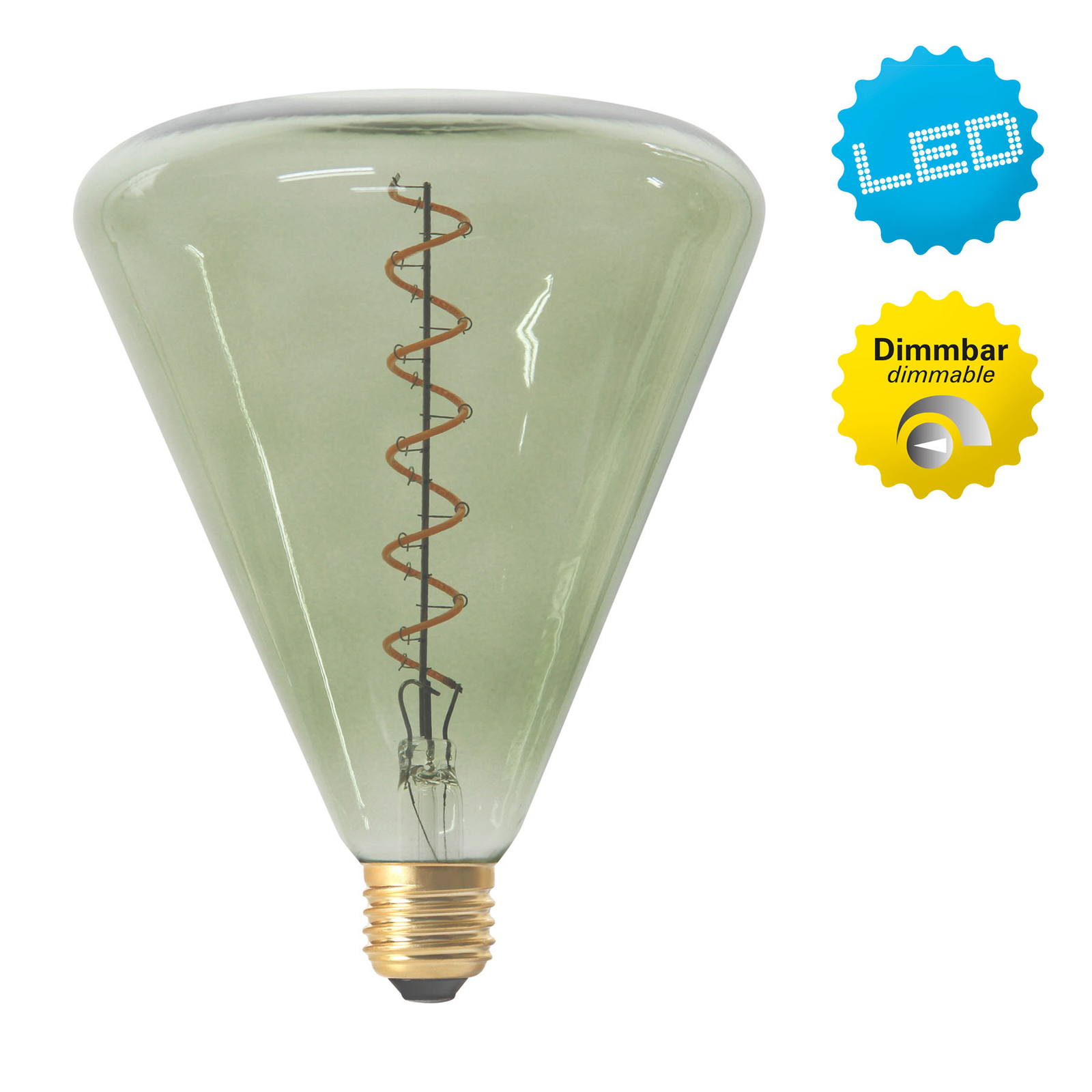 Lâmpada LED Dilly E27 4W 2200K regulável, cor verde
