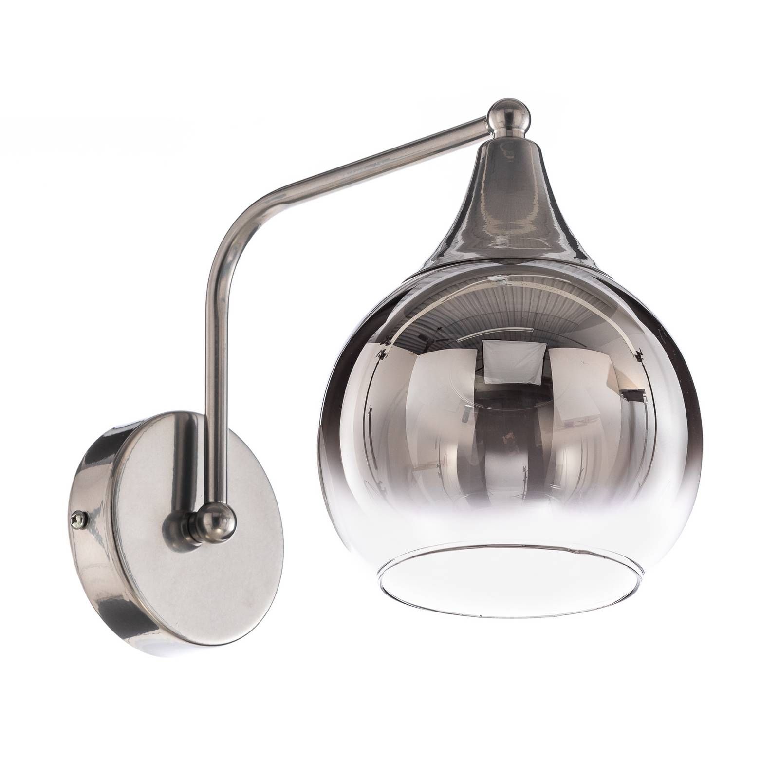 Wandleuchte Monte aus Glas, einflammig, silber