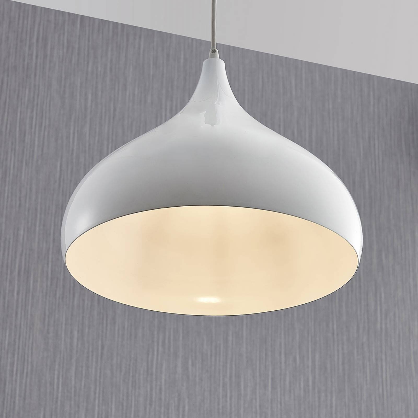 Lampa wisząca Lindby Ritana, biały, aluminium, Ø 31 cm