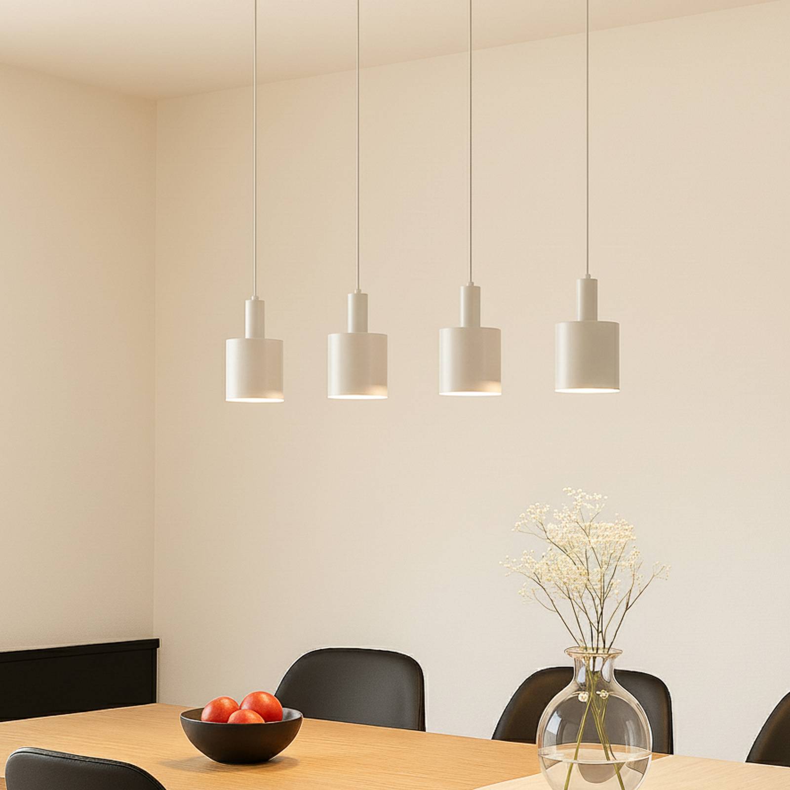 Lindby Hängelampe Ovelia, beige, 4-flammig, Metall, E27 günstig online kaufen