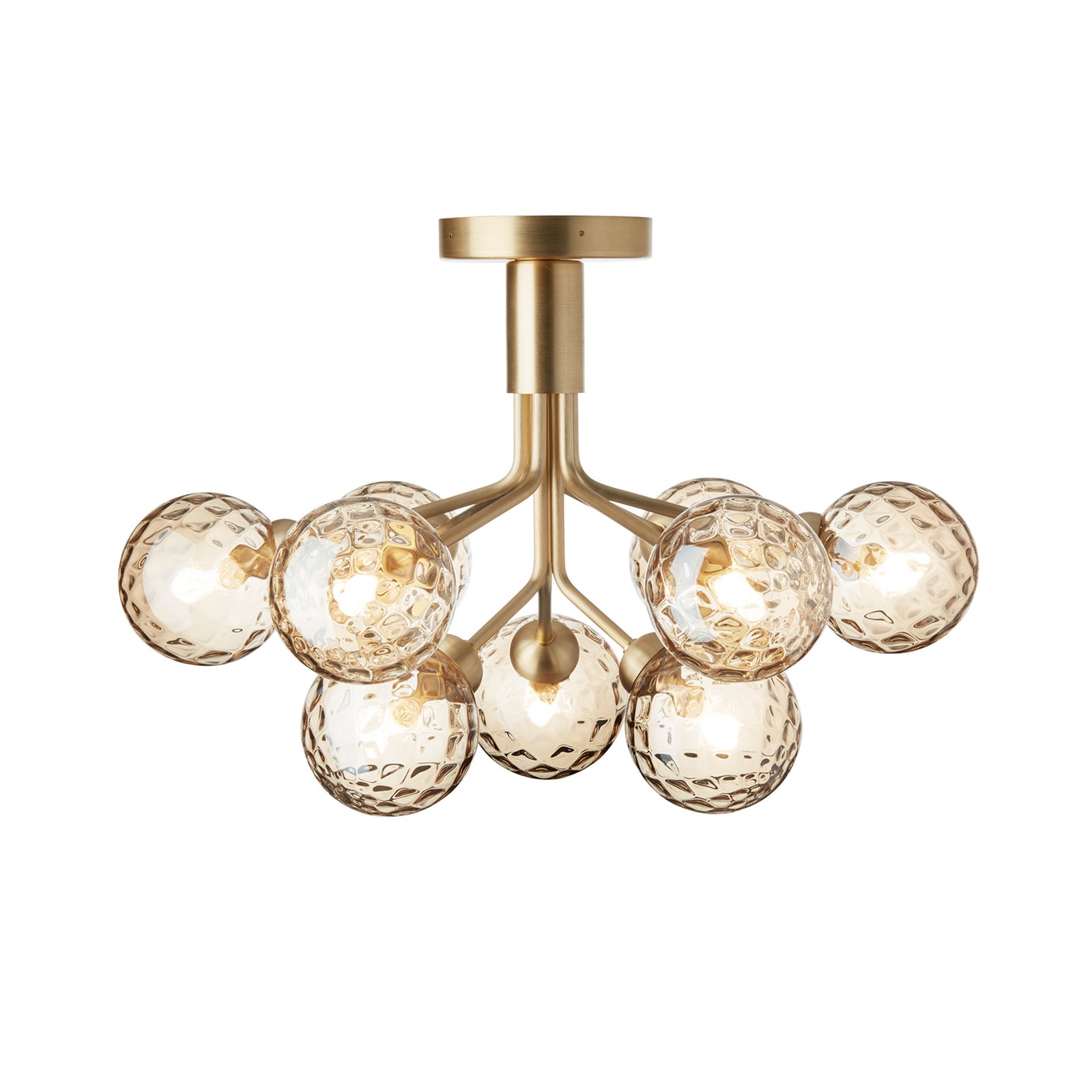 Apiales 9 Plafonnier, laiton/or, Ø 60 cm, à 9 lampes - Nuura