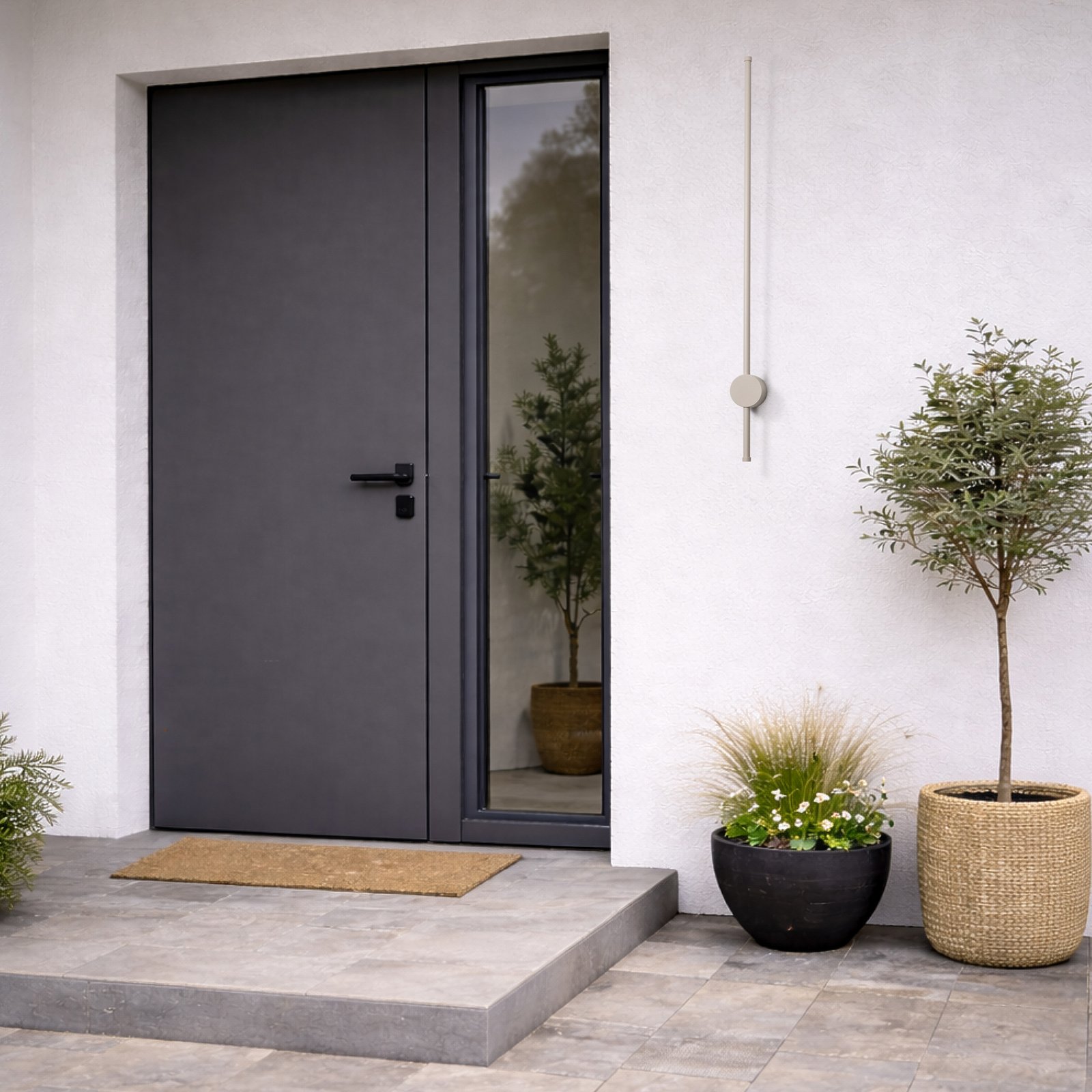 Kinkiet LED Orla M, piaskowy, aluminium, wysokość 97 cm