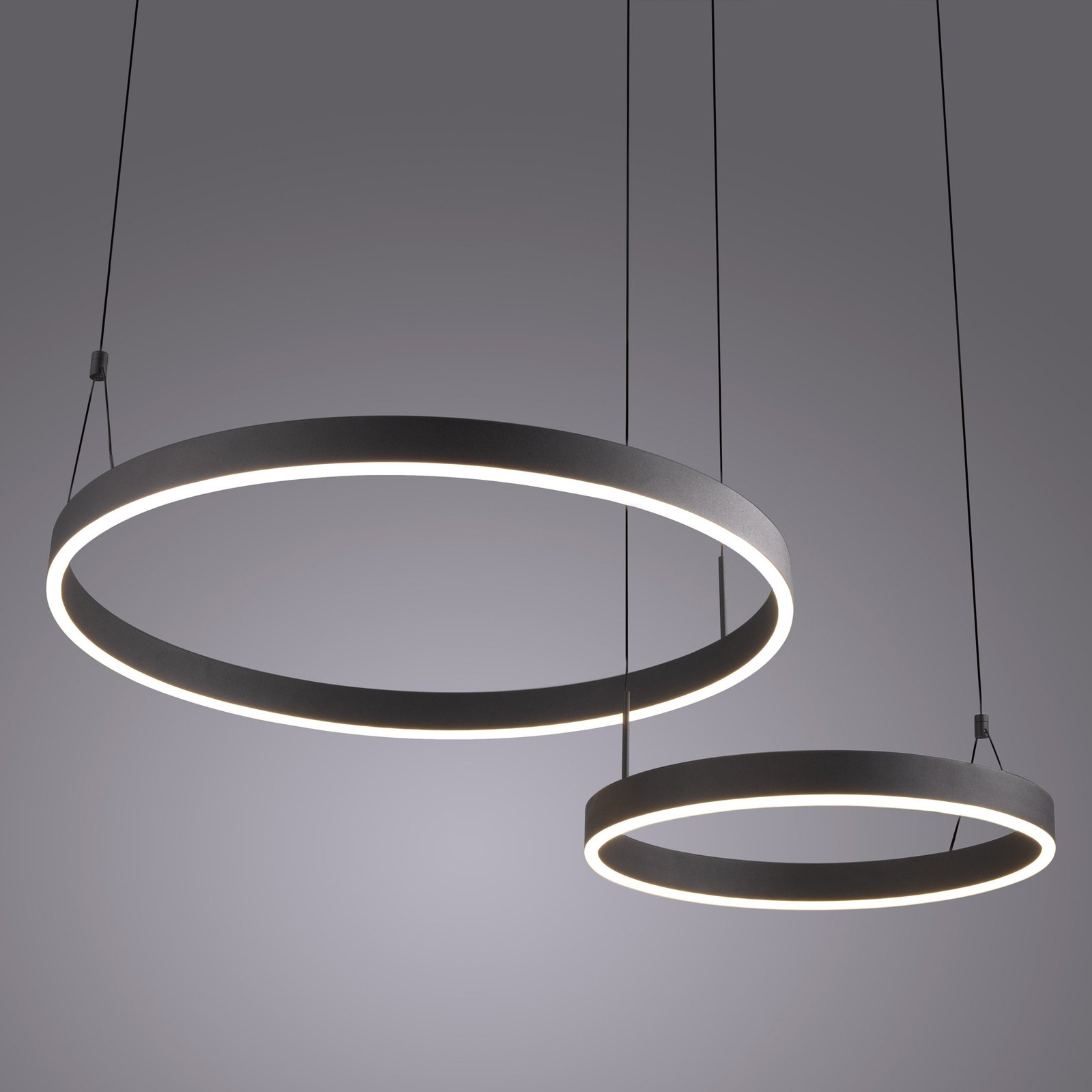 Paul Neuhaus Suspension LED Esko, noir, longueur 90 cm