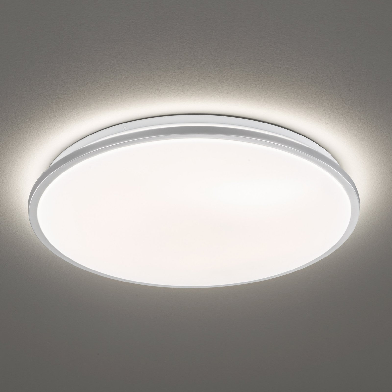 Lampa sufitowa LED Jaso, ściemniana, Ø 40 cm, srebrna