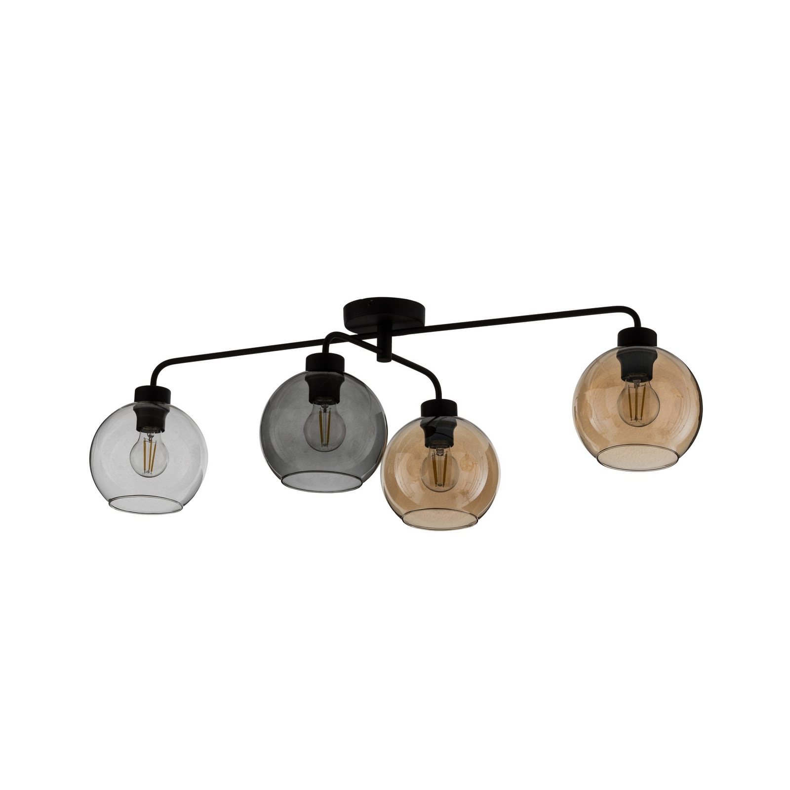 Deckenlampe Cubus vierflammig klar/bernstein/grau Deckenlampe Cubus vierflammig klar/bernstein/grau