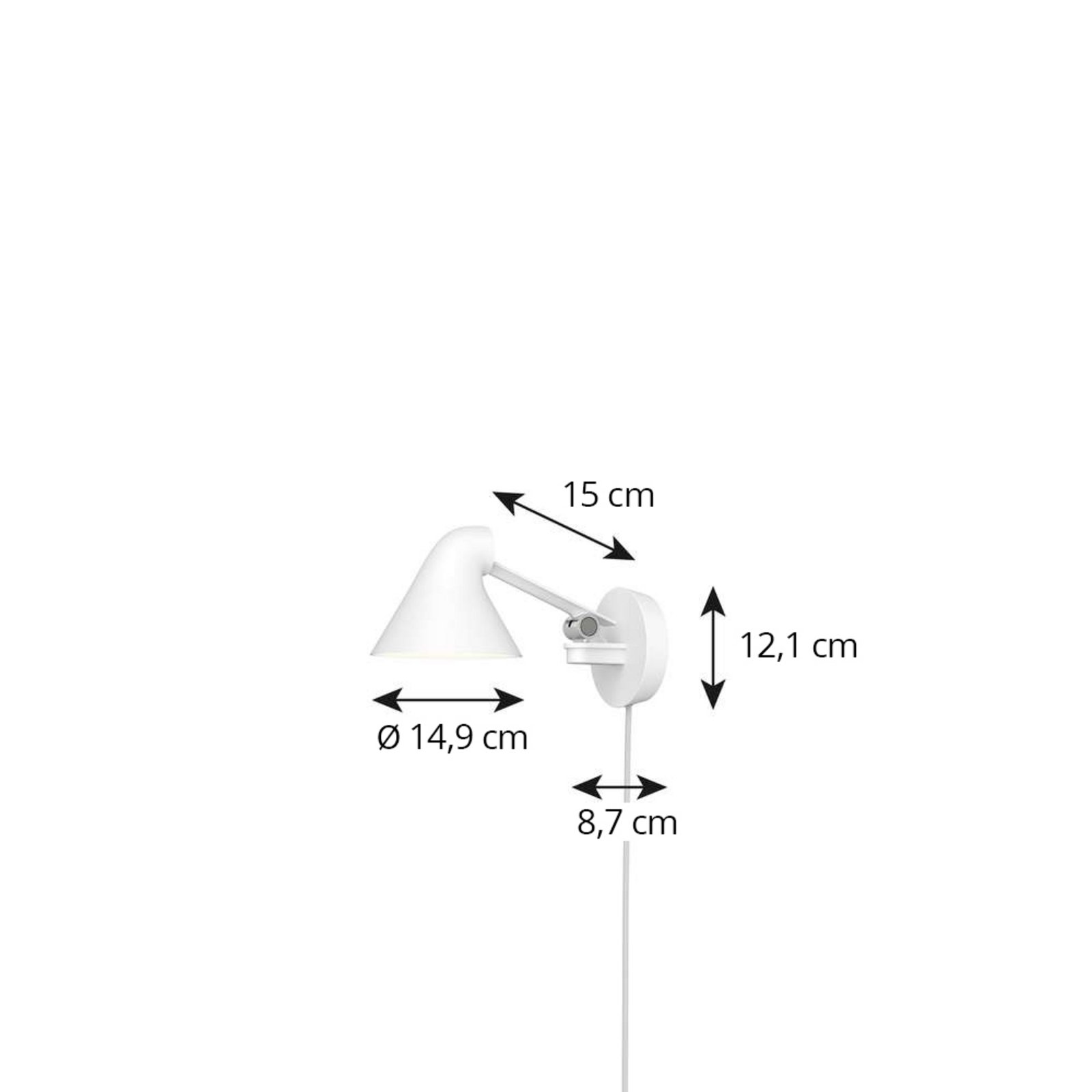 NJP Box Short LED wall lamp, 2700K, white - Louis Poulsen