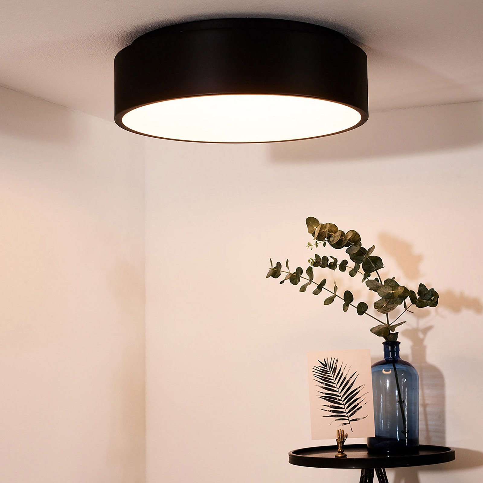 Lucide Plafonieră Talowe LED negru Ø 45 cm - Camera de zi / sufragerie - modern - negru alb - Metal