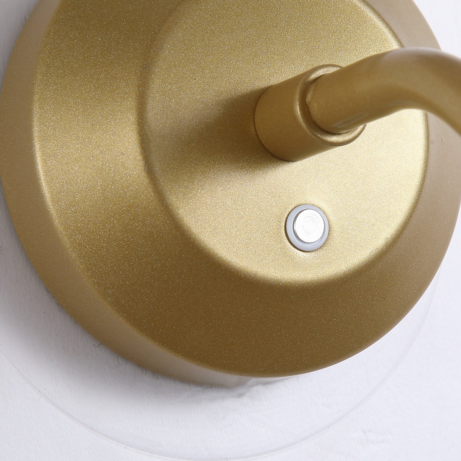 LED rechargeable wall lamp DANISH, projection 25 cm, gold-coloured metal LED rechargeable wall lamp DANISH, projection 25 cm, gold-coloured metal