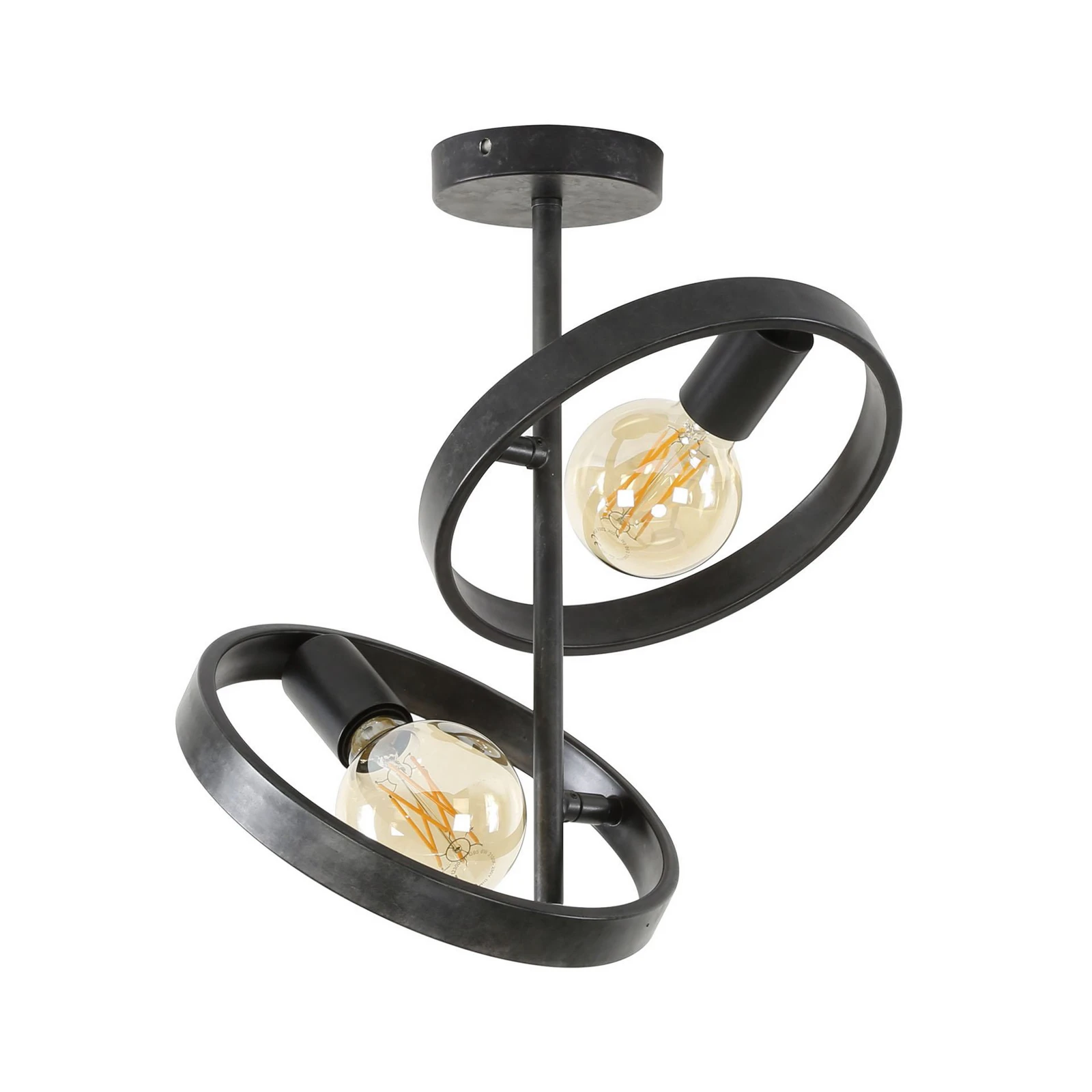Ringelbach plafonieră, 2 becuri, antracit, metal, E27