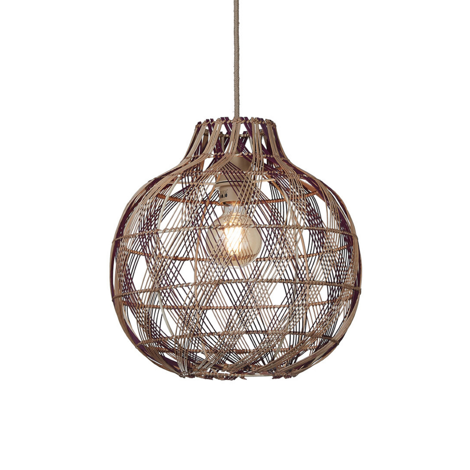 GOOD & MOJO Suspension Mendoza, naturel/rouge, Ø 35 cm, bambou