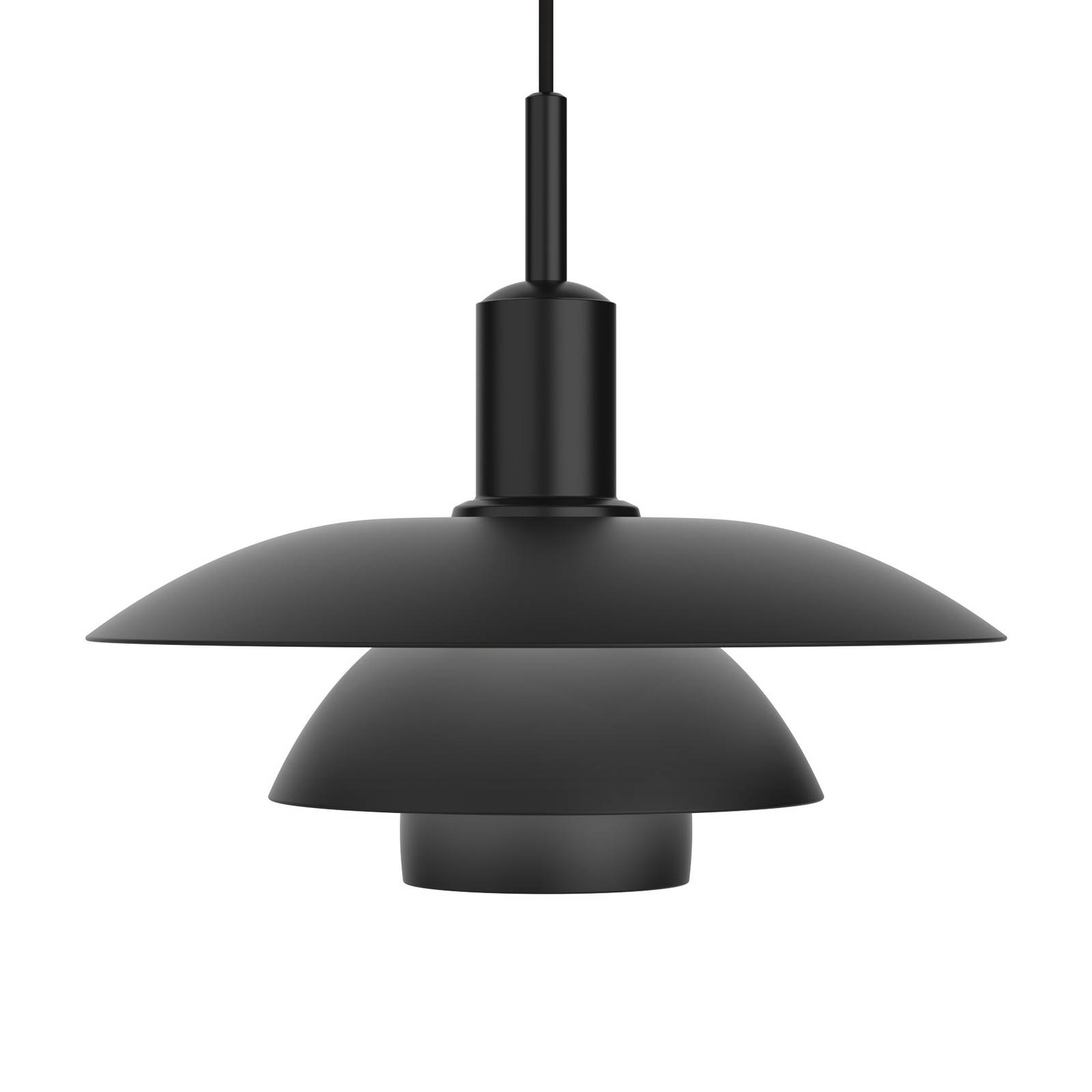 Louis Poulsen PH 5/5 MainsDIM black 2,700 K, for Living / Dining Room, aluminium, die-cast zinc, polycarbonate, 41 W, H: 43 cm