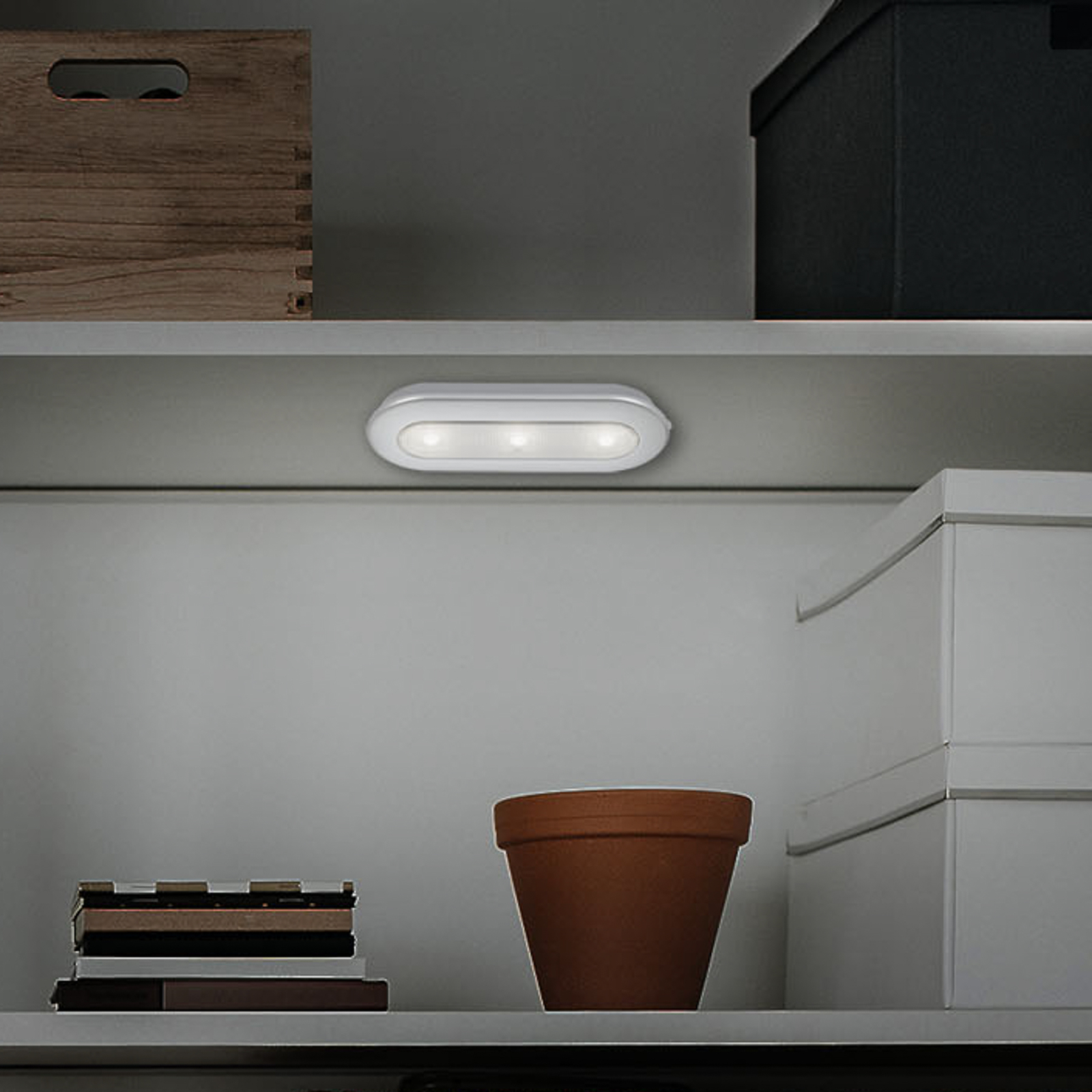 LED-push-light Row, batteri, 6 500 K, 15 cm