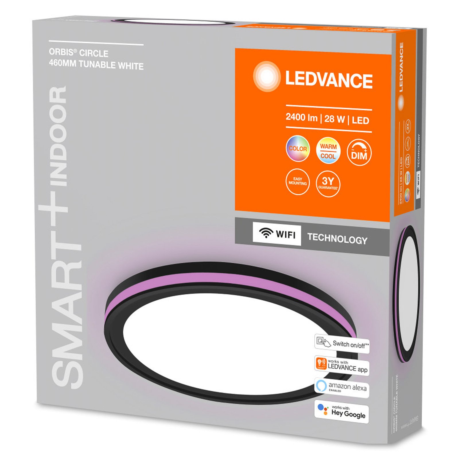 LEDVANCE SMART+ WiFi Orbis Circle CCT RGB fekete