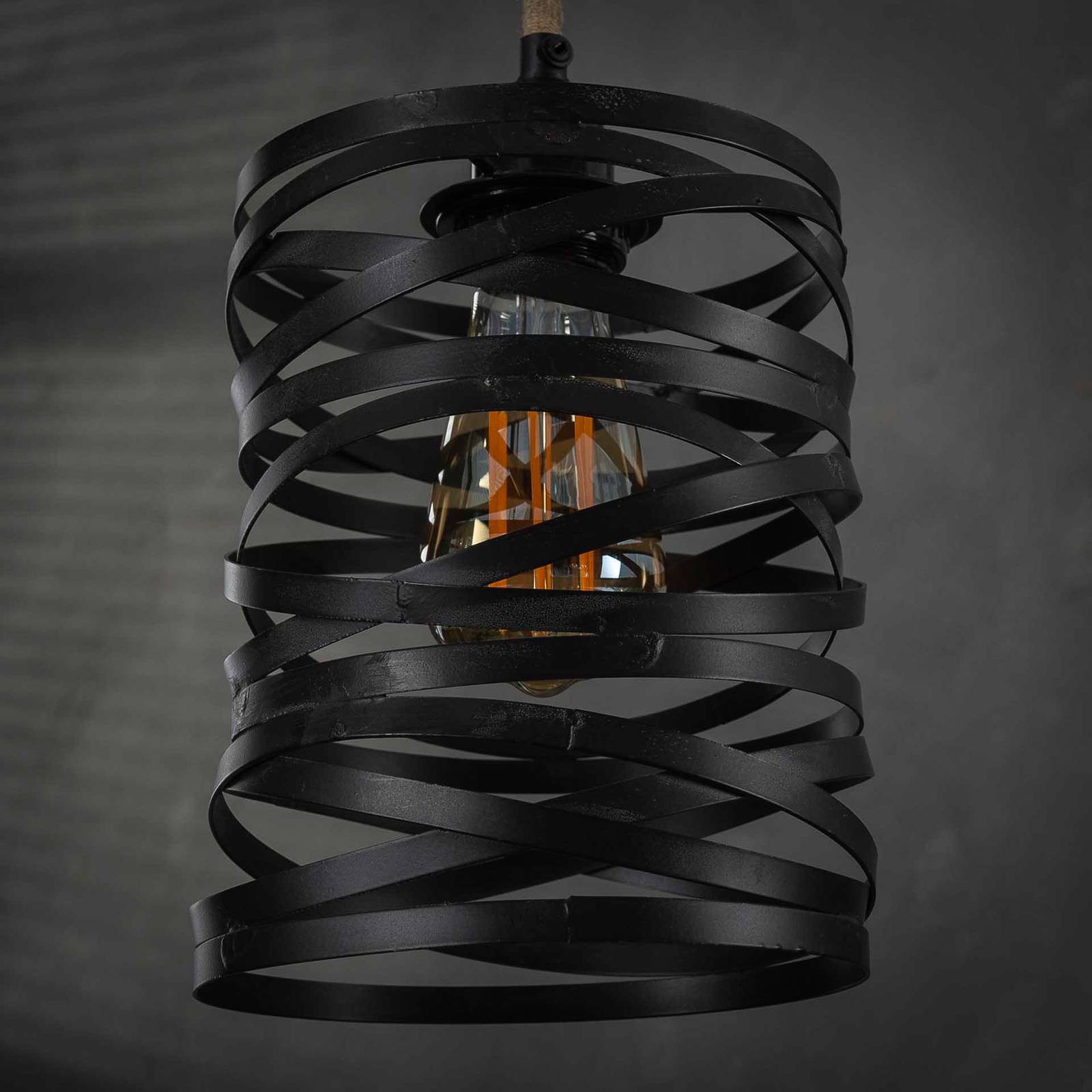 Lampa wisząca Crossround z 7 spiralnymi kloszami