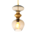 EBB & FLOW pendellampa Futura M, brun, glas, Ø 18 cm, E27