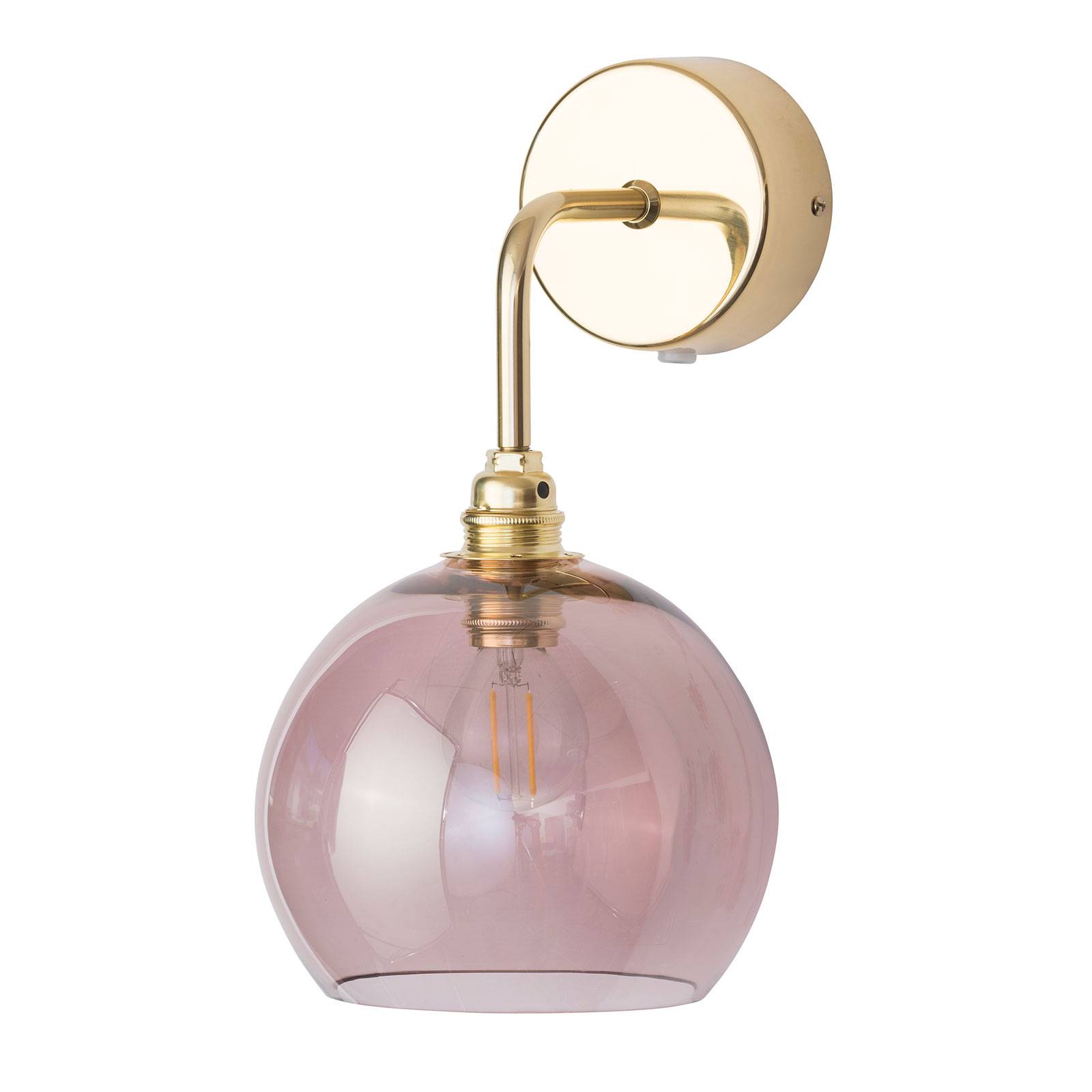 EBB & FLOW Rowan Wandlampe gold Schirm rosé-braun günstig online kaufen