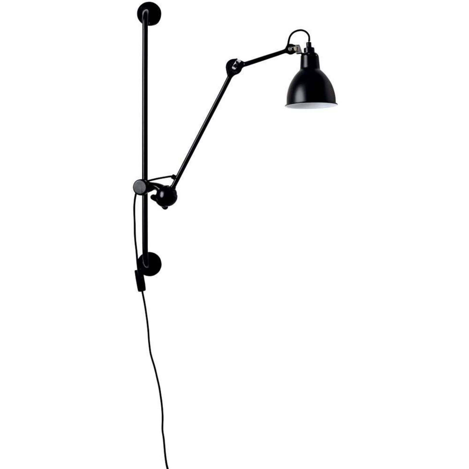210 Wandleuchte schwarz/schwarz matt 201 Round Lampe Gras - Wohnzimmer - Industrielles Design - Metall - Einflammig