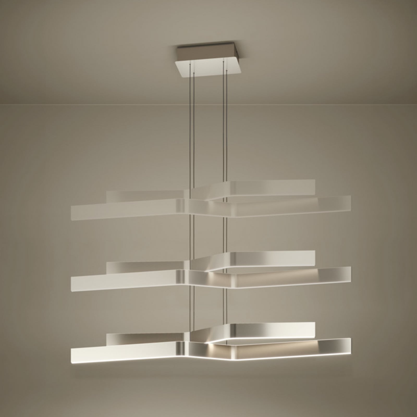 EGLO LED hanglamp PLAYITAS, nikkel, 120 cm, 2-lamps, CCT EGLO LED hanglamp PLAYITAS, nikkel, 120 cm, 2-lamps, CCT