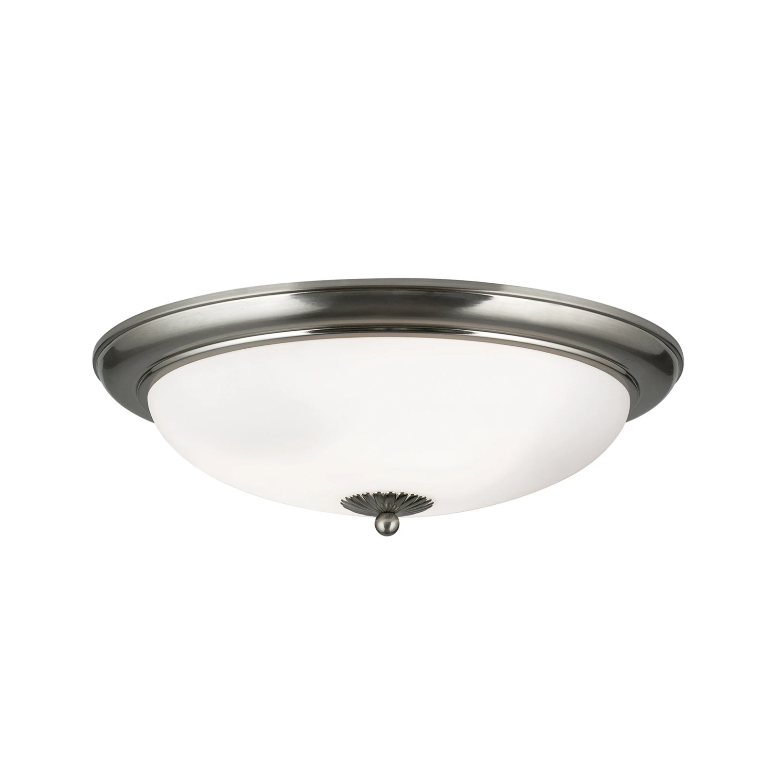 Plafonnier Empire, Ø 48 cm, nickel mat, verre opalin mat
