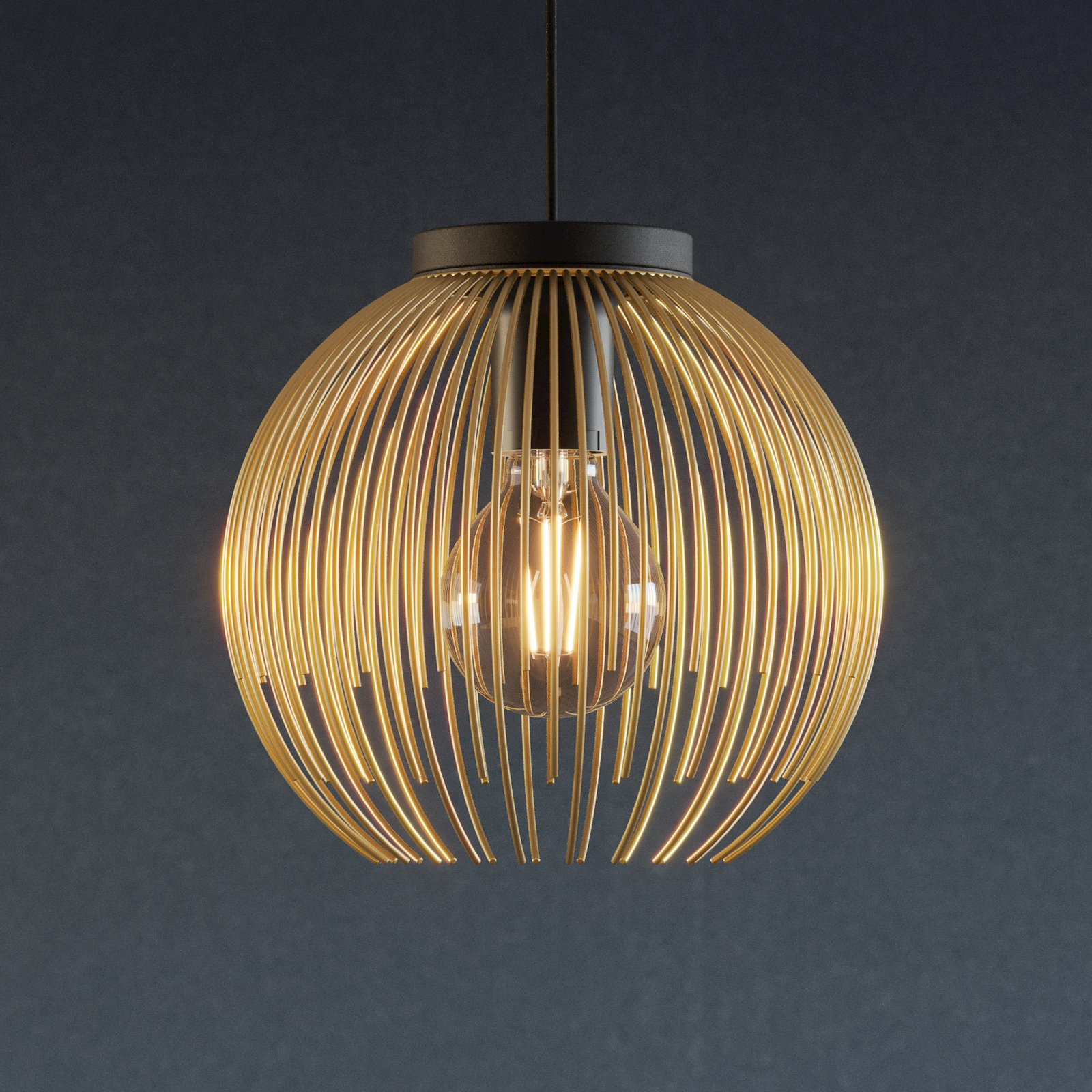 Venezuela függőlámpa, fekete/arany, 1-lámpás