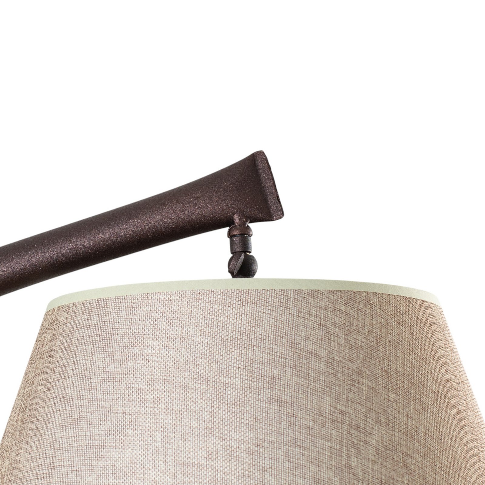 Lampe sur pied Sinea, brun/sable, hauteur 110 cm, fer, textile