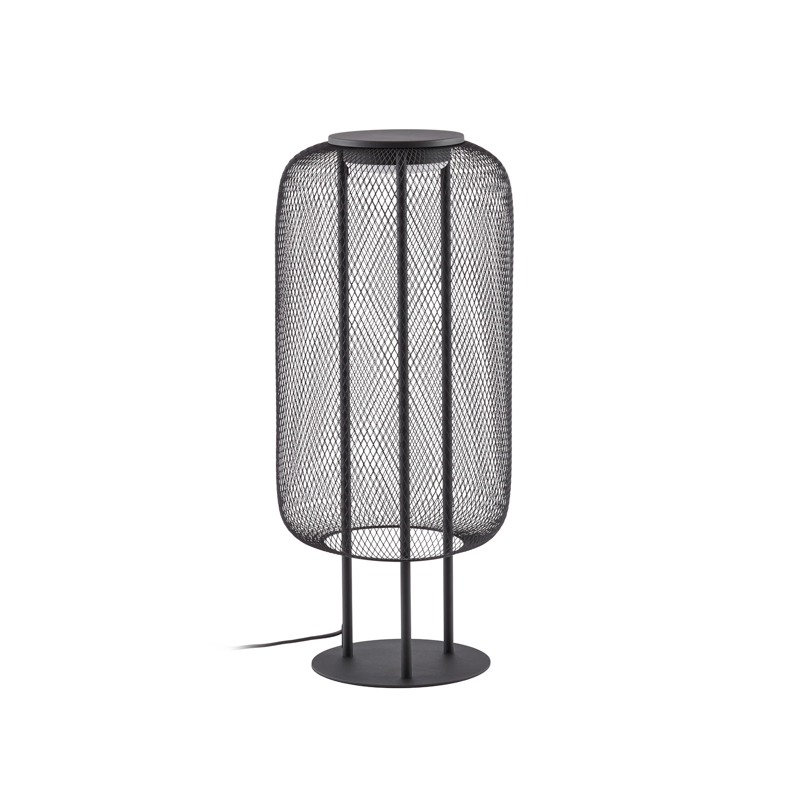 Lucande LED-lattiavalaisin Korvyn, musta, korkeus 80 cm, IP44
