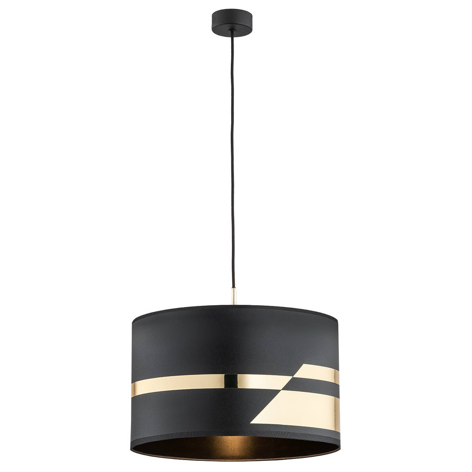 Suspension Miramar avec abat-jour, décor doré