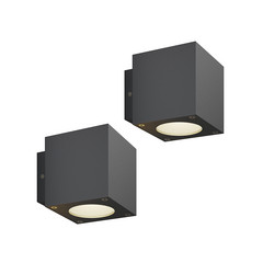 LED vonkajšie nástenné svietidlo Jarno, antracitová farba, sada 2 ks, kov, 9 cm