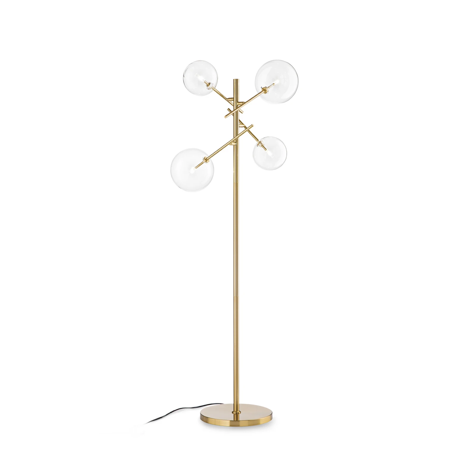 Ideal Lux Stehlampe Equinoxe, messing/klar, Höhe 166 cm