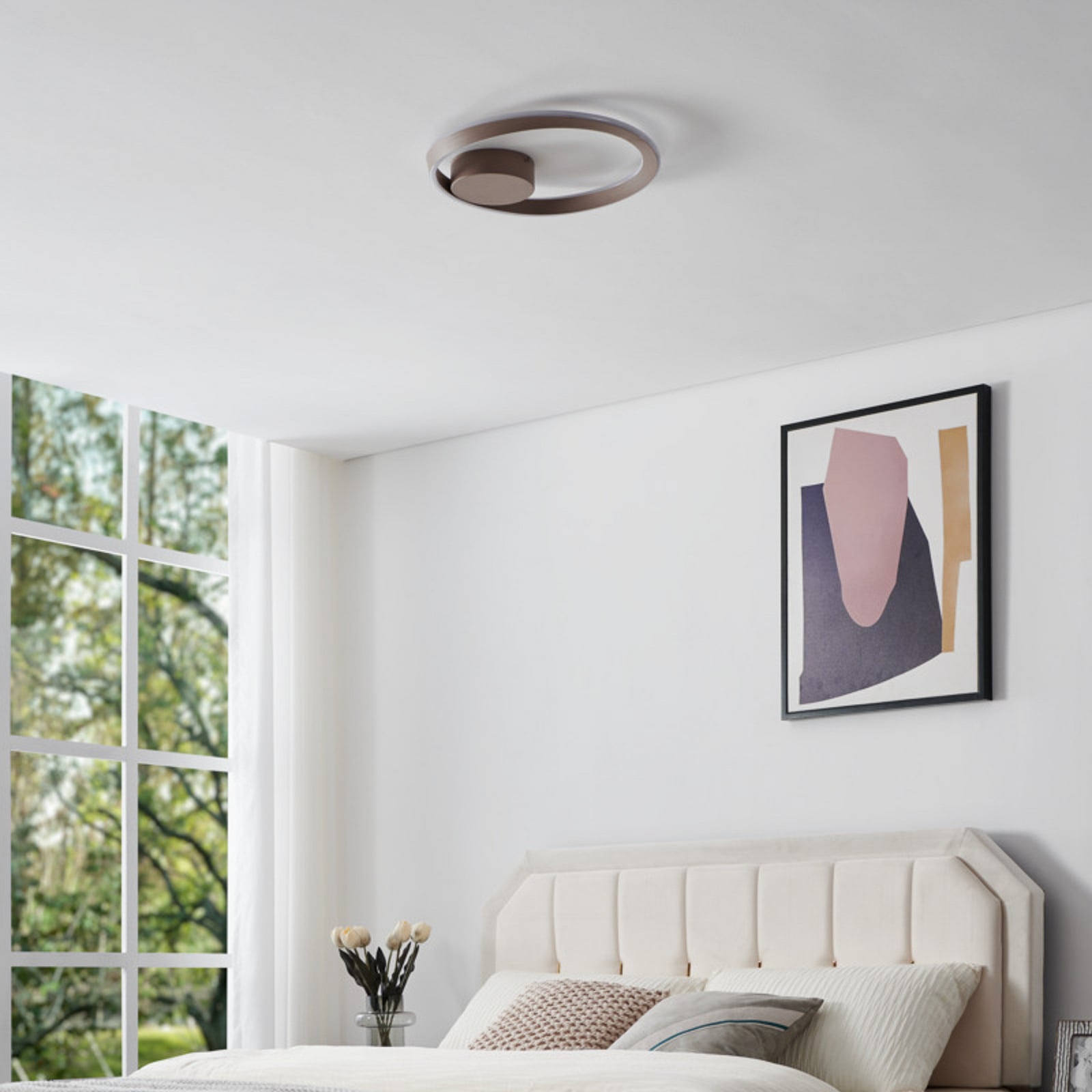 Candeeiro de teto LED EGLO CAMEROTA, bronze, Ø 41 cm, com comando à distância Candeeiro de teto LED EGLO CAMEROTA, bronze, Ø 41 cm, com comando à distância