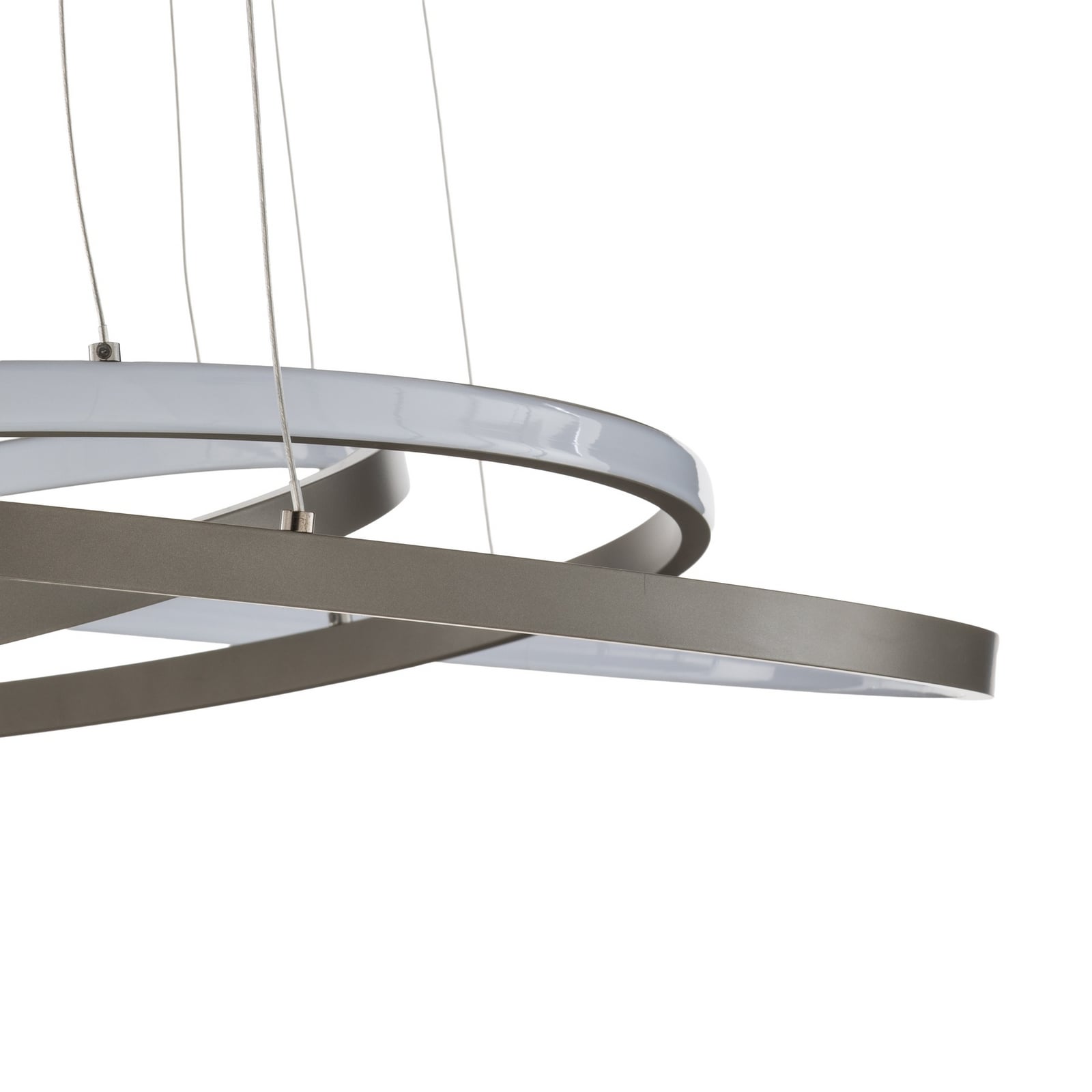 Lucande LED κρεμαστό φωτιστικό Ezana, νικέλιο, μέταλλο, Ø 80cm Lucande LED κρεμαστό φωτιστικό Ezana, νικέλιο, μέταλλο, Ø 80cm