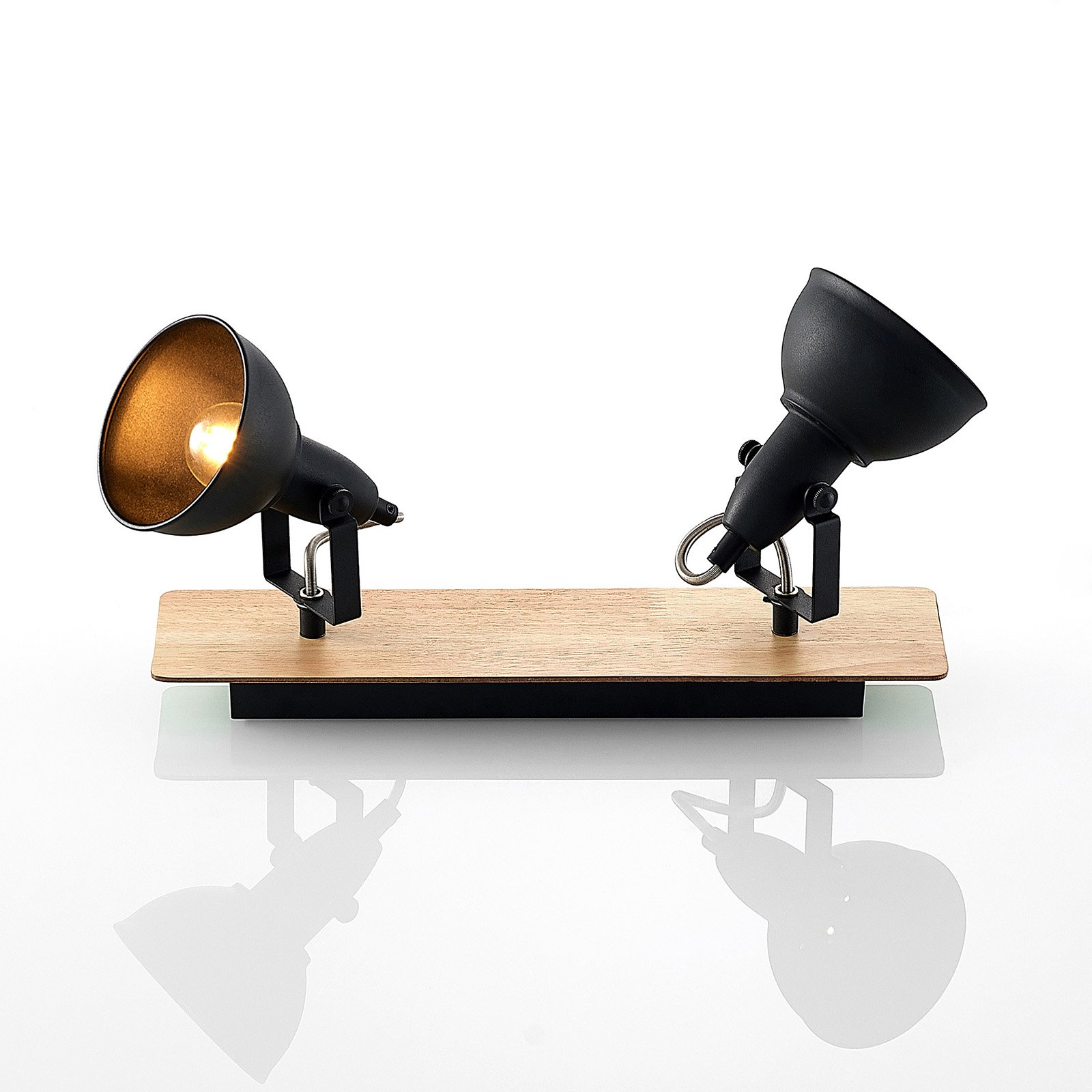 Aylis 2 Plafondlamp Black/Wood - Lindby