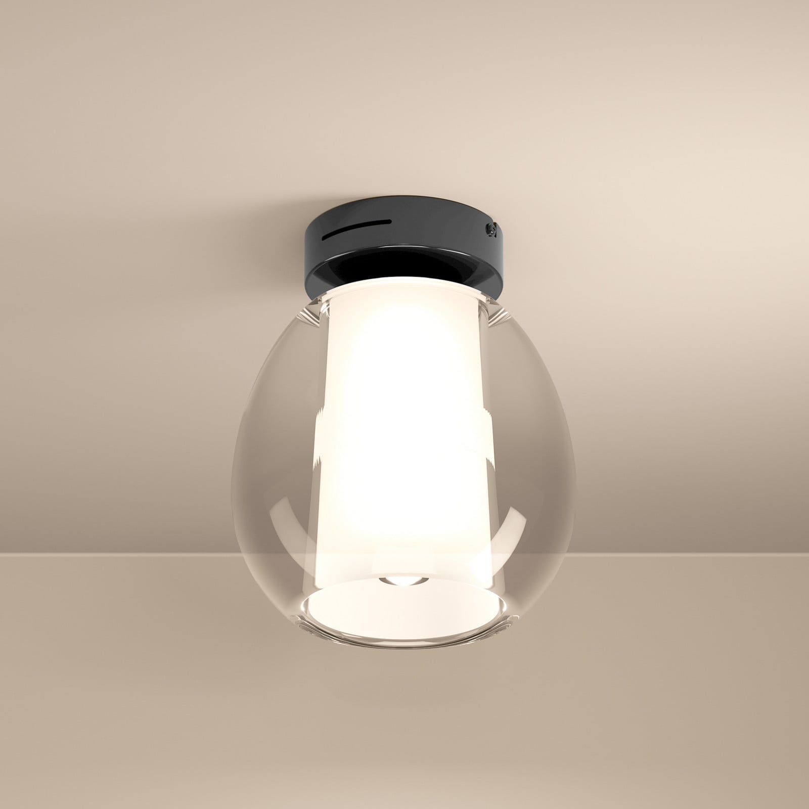 Menorca LED-Deckenlampe, nickel Ø 21 cm CCT Stars of Light - Wohnzimmer - Modern - Glas - Einflammig